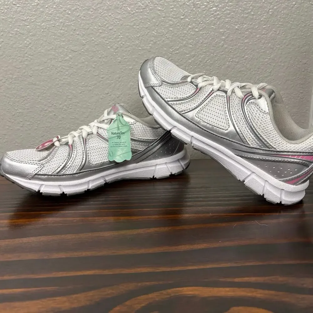 NWT BCG Women's Size 8 Grey White Pink Jolt Gel Cheer Tennis Cheerleading Shoes